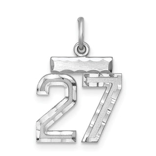 Sterling Silver Rhodium-plated Small #27 Charm