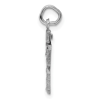 Sterling Silver Rhodium-plated Small #28 Charm