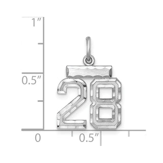 Sterling Silver Rhodium-plated Small #28 Charm