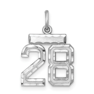 Sterling Silver Rhodium-plated Small #28 Charm
