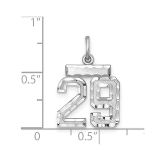 Sterling Silver Rhodium-plated Small #29 Charm