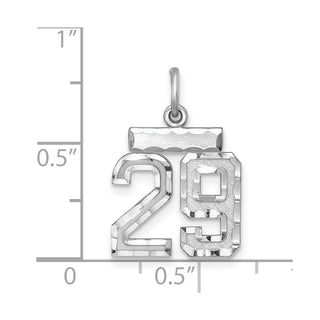 Sterling Silver Rhodium-plated Small #29 Charm