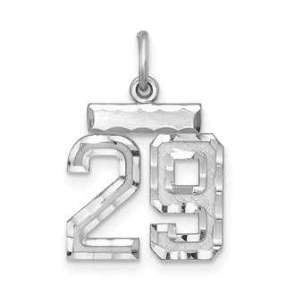 Sterling Silver Rhodium-plated Small #29 Charm