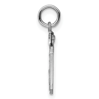 Sterling Silver Rhodium-plated Small #30 Charm