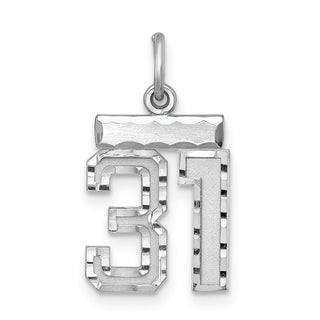 Sterling Silver Rhodium-plated Small #31 Charm