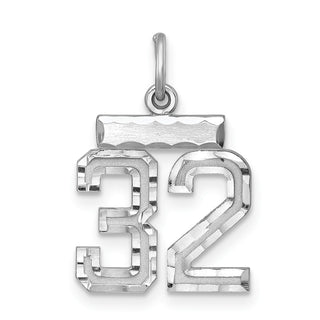 Sterling Silver Rhodium-plated Small #32 Charm
