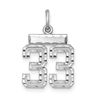 Sterling Silver Rhodium-plated Small #33 Charm