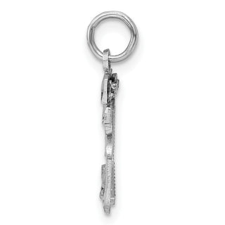 Sterling Silver Rhodium-plated Small #35 Charm