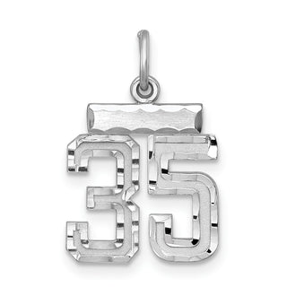 Sterling Silver Rhodium-plated Small #35 Charm
