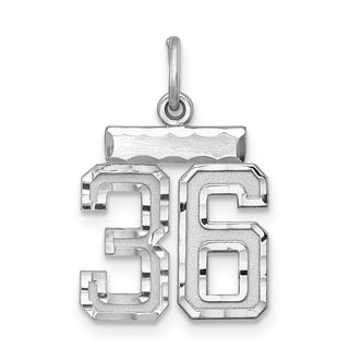 Sterling Silver Rhodium-plated Small #36 Charm