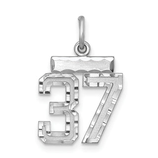 Sterling Silver Rhodium-plated Small #37 Charm