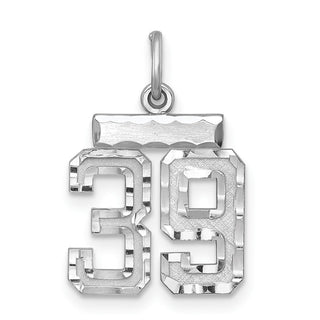Sterling Silver Rhodium-plated Small #39 Charm