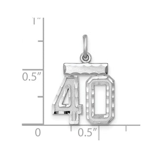 Sterling Silver Rhodium-plated Small #40 Charm
