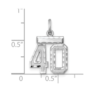 Sterling Silver Rhodium-plated Small #40 Charm