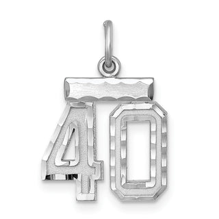 Sterling Silver Rhodium-plated Small #40 Charm