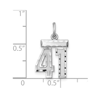 Sterling Silver Rhodium-plated Small #41 Charm