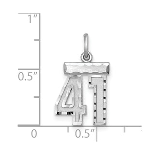 Sterling Silver Rhodium-plated Small #41 Charm