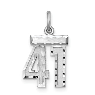 Sterling Silver Rhodium-plated Small #41 Charm