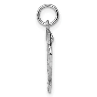 Sterling Silver Rhodium-plated Small #42 Charm