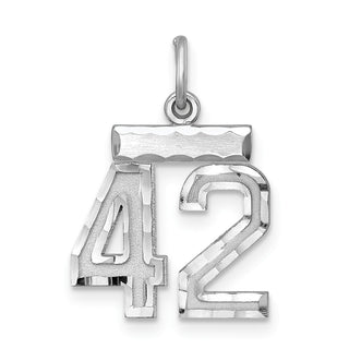 Sterling Silver Rhodium-plated Small #42 Charm