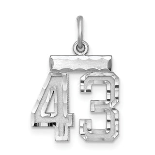 Sterling Silver Rhodium-plated Small #43 Charm