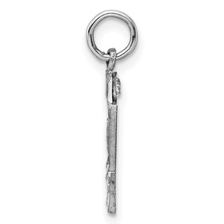 Sterling Silver Rhodium-plated Small #44 Charm