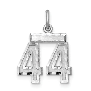 Sterling Silver Rhodium-plated Small #44 Charm