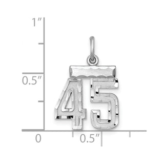 Sterling Silver Rhodium-plated Small #45 Charm