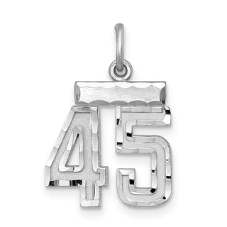 Sterling Silver Rhodium-plated Small #45 Charm
