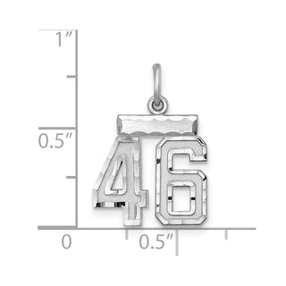 Sterling Silver Rhodium-plated Small #46 Charm