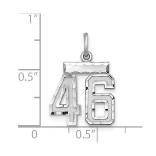 Sterling Silver Rhodium-plated Small #46 Charm