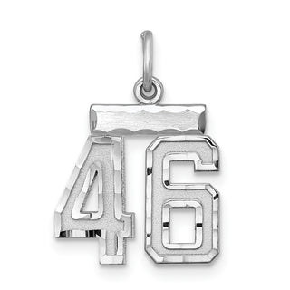 Sterling Silver Rhodium-plated Small #46 Charm