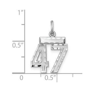 Sterling Silver Rhodium-plated Small #47 Charm