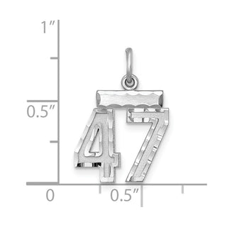 Sterling Silver Rhodium-plated Small #47 Charm