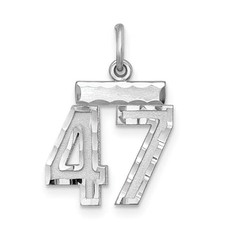 Sterling Silver Rhodium-plated Small #47 Charm