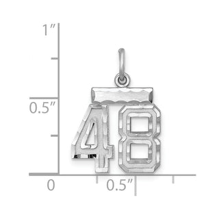 Sterling Silver Rhodium-plated Small #48 Charm