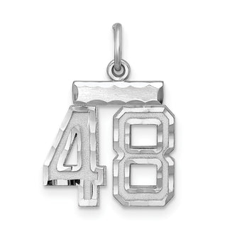 Sterling Silver Rhodium-plated Small #48 Charm