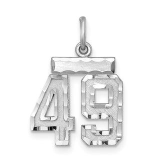 Sterling Silver Rhodium-plated Small #49 Charm