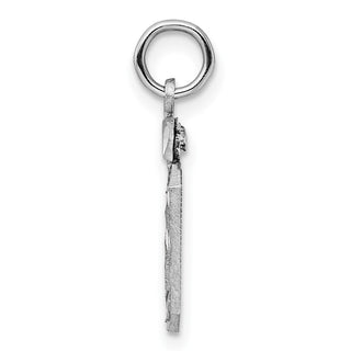 Sterling Silver Rhodium-plated Small #50 Charm