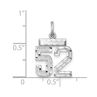 Sterling Silver Rhodium-plated Small #52 Charm