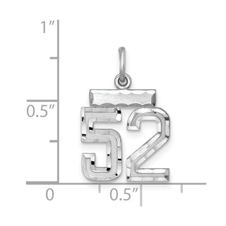 Sterling Silver Rhodium-plated Small #52 Charm