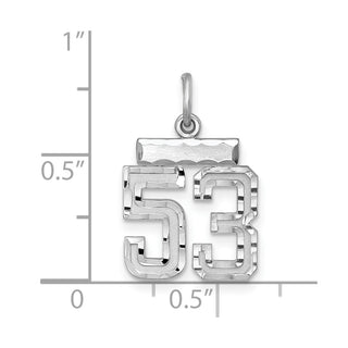 Sterling Silver Rhodium-plated Small #53 Charm