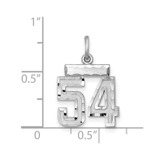 Sterling Silver Rhodium-plated Small #54 Charm