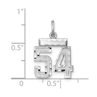 Sterling Silver Rhodium-plated Small #54 Charm