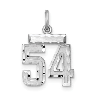 Sterling Silver Rhodium-plated Small #54 Charm