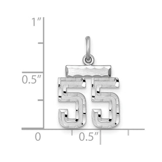 Sterling Silver Rhodium-plated Small #55 Charm