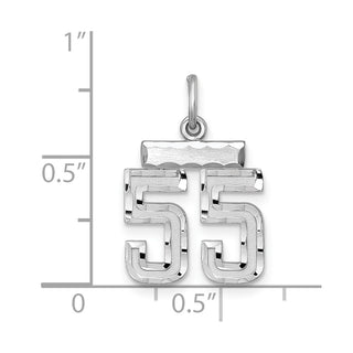 Sterling Silver Rhodium-plated Small #55 Charm