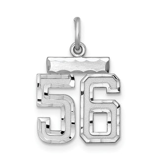 Sterling Silver Rhodium-plated Small #56 Charm
