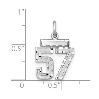 Sterling Silver Rhodium-plated Small #57 Charm