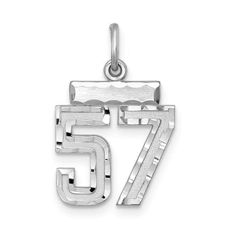 Sterling Silver Rhodium-plated Small #57 Charm